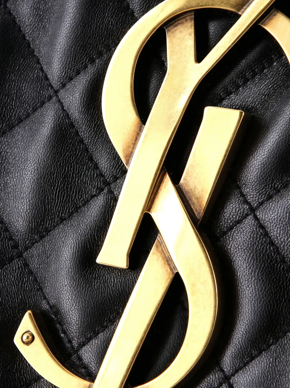 Pre-owned Saint Laurent Icare Shopping Quilted Leather Maxi Tote Bag In Black