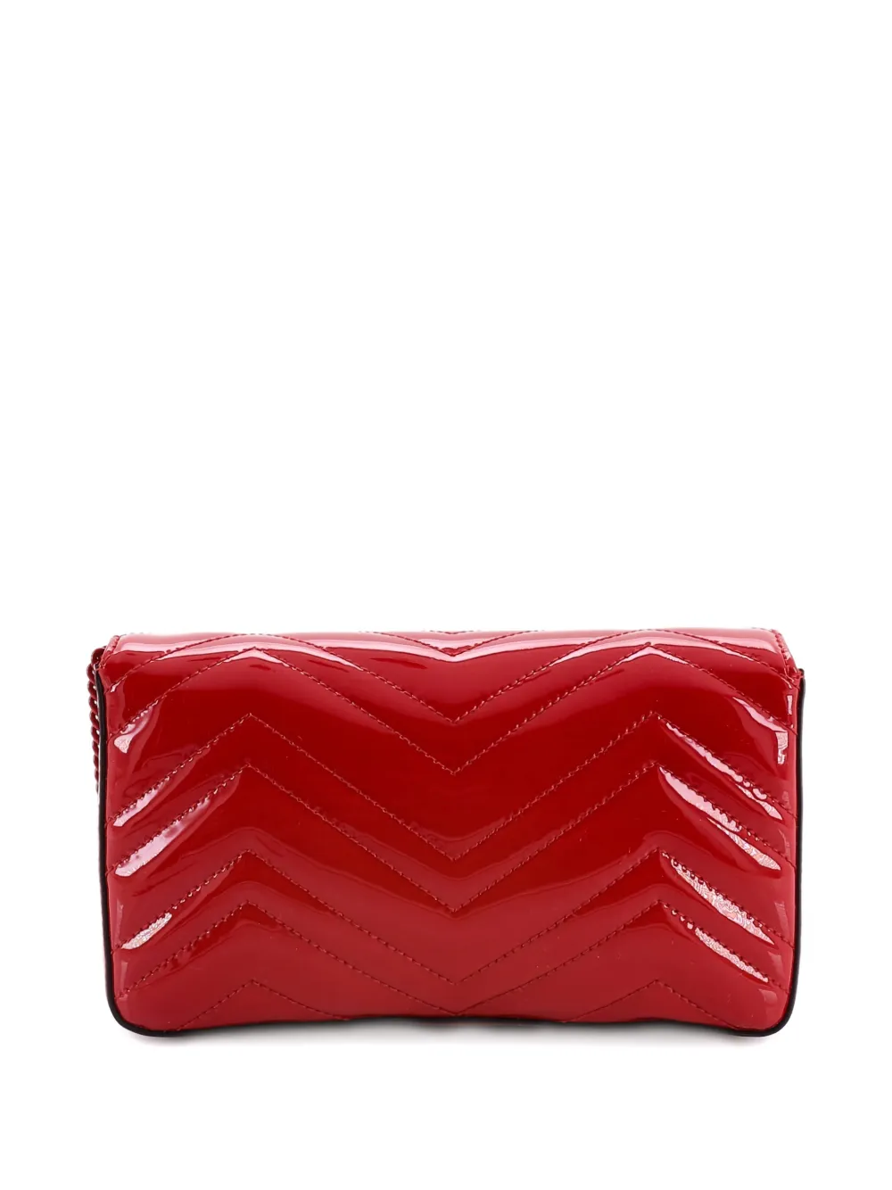 Gucci Pre-Owned GG Marmont Flap Bag Matelasse Patent Mini crossbody bag - Rosso