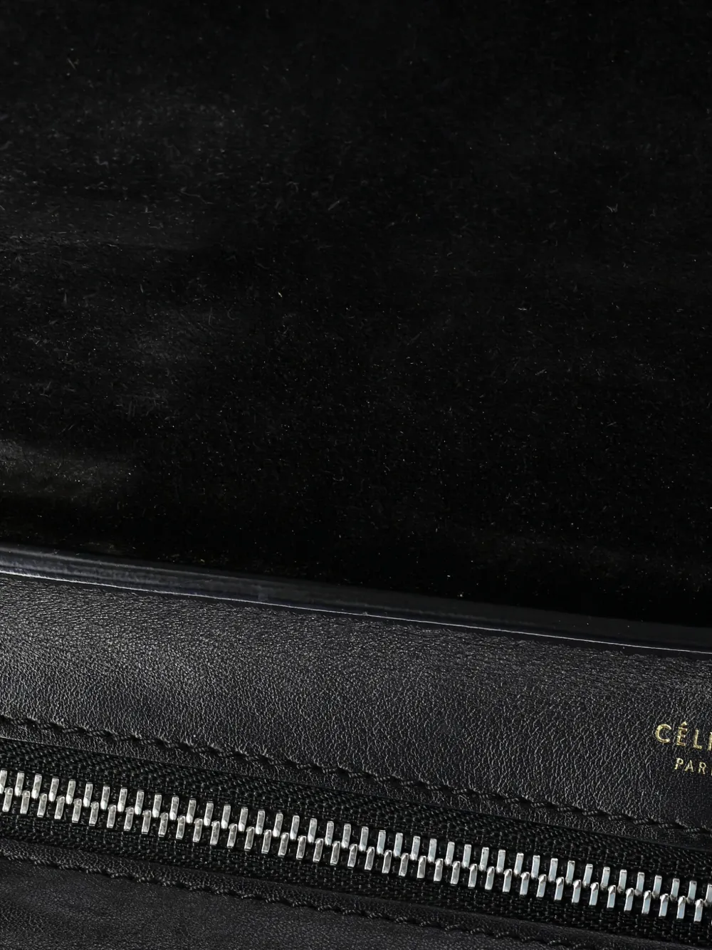 CELINE Pre-owned Tricolor Trapeze Bag Leather Medium Satchel In Black