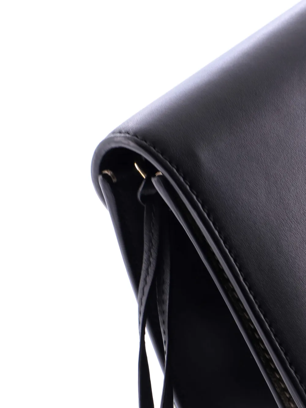 Pre-owned Gucci Padlock Gg Canvas And Leather Large Clutch Bag In Black