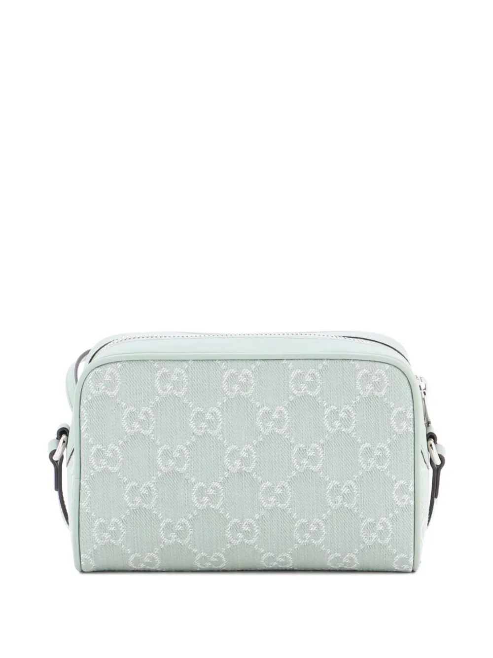 Pre-owned Gucci Ophidia Nm Gg Denim And Leather Mini Shoulder Bag In Green