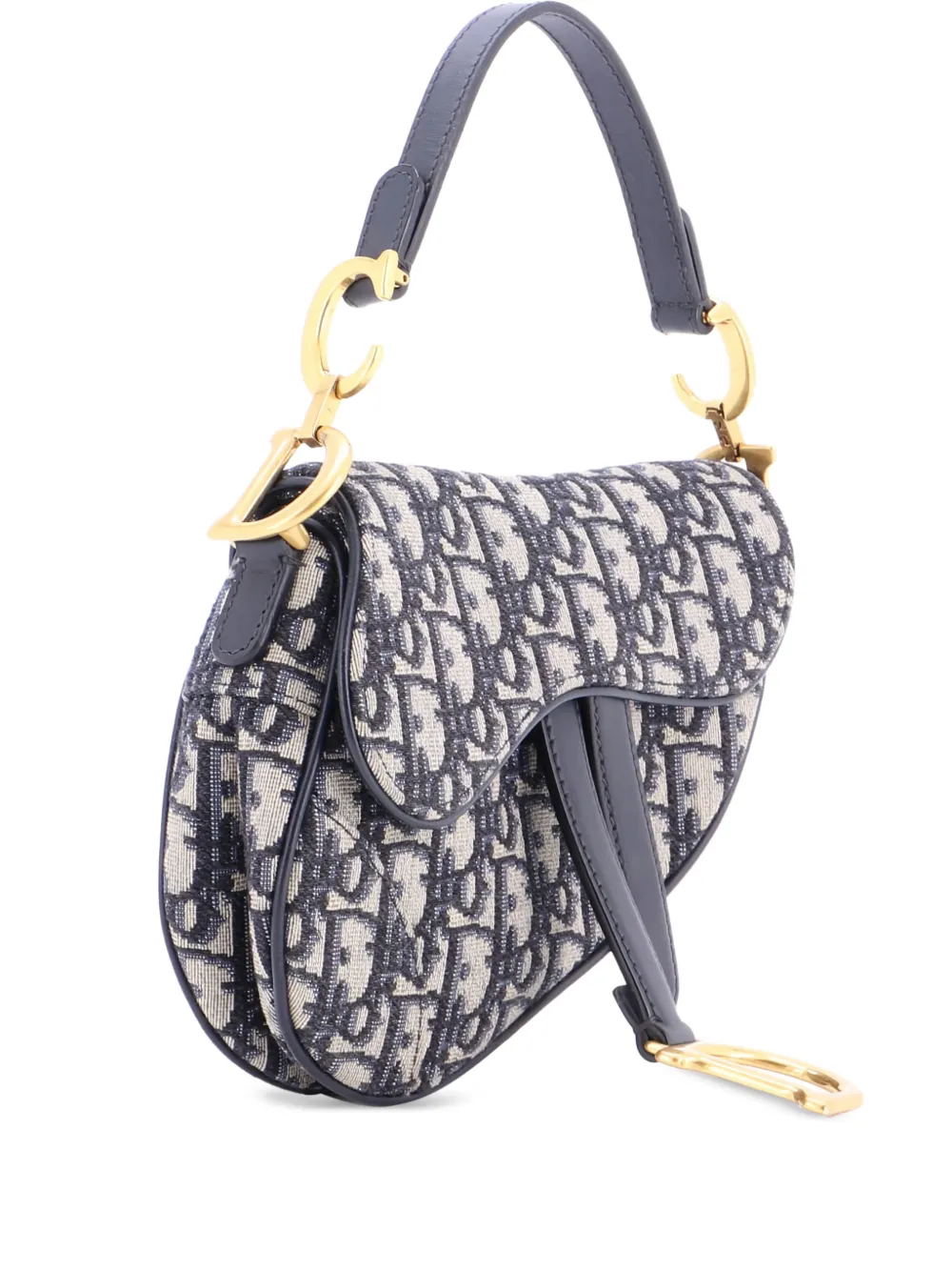 Christian Dior Pre-Owned Saddle Handbag Oblique Canvas Mini shoulder bag - Blu