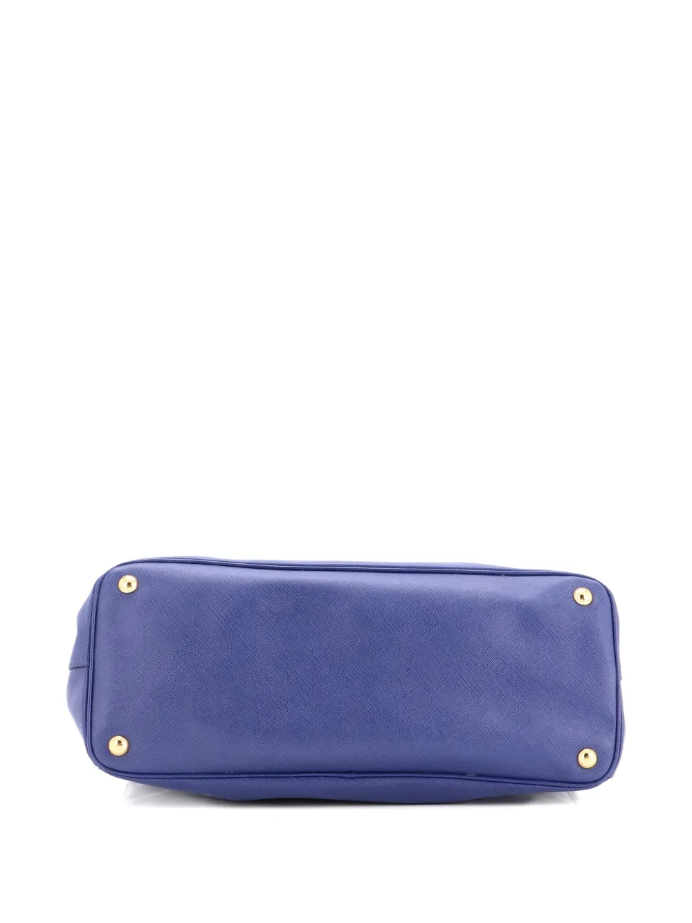 Pre-owned Prada Double Zip Lux Saffiano Leather Large Tote Bag In Blue