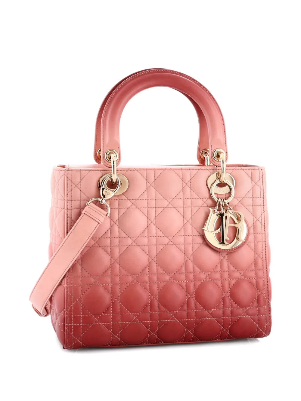 Lady Dior Bag Cannage Quilt Gradient Lambskin Medium Satchel
