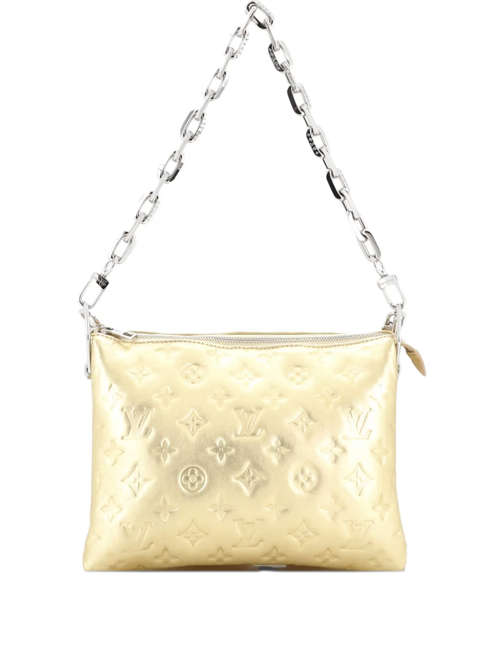 Pre-owned Louis Vuitton Coussin Bag Monogram Embossed Lambskin Pm Crossbody Bag In Gold