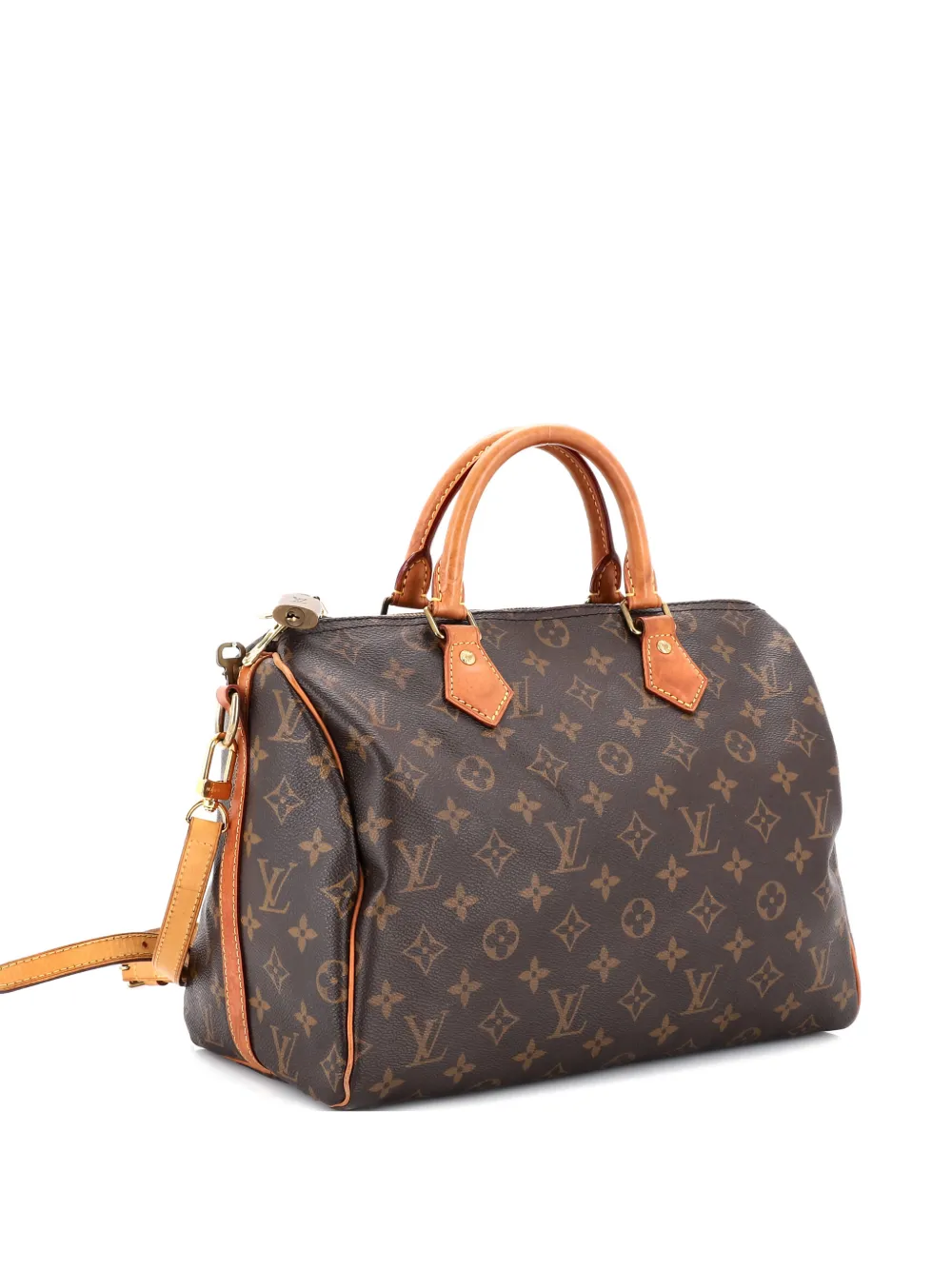 Pre-owned Louis Vuitton Speedy Bandouliere Bag Monogram Canvas 30 Shoulder Bag In Brown