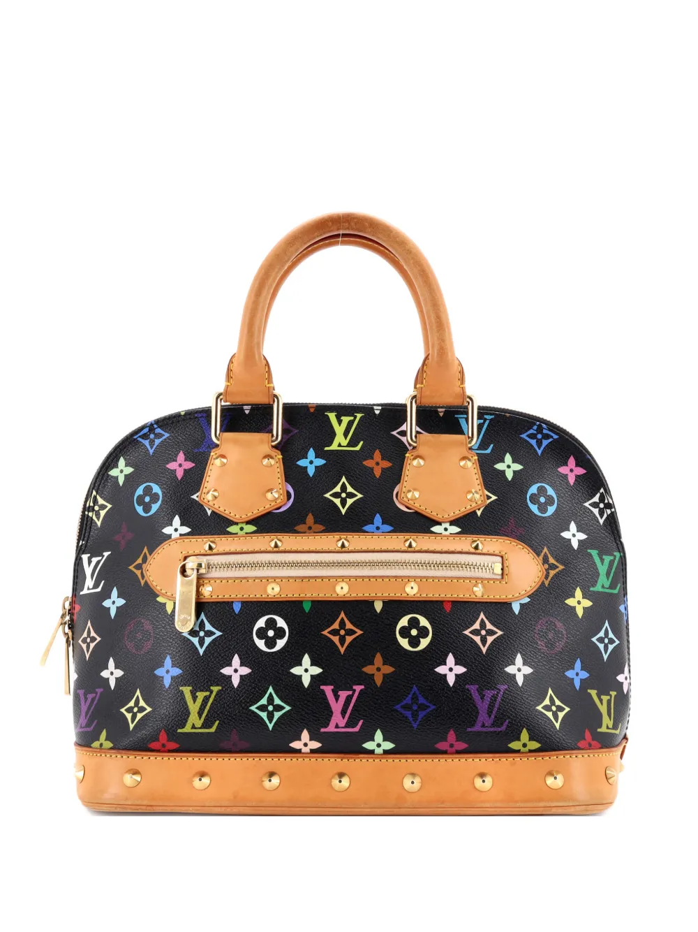 Pre-owned Louis Vuitton Alma Handbag Monogram Multicolor Pm Satchel In Black