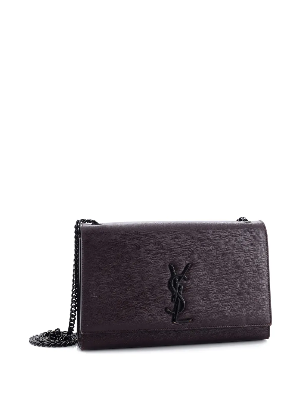 Pre-owned Saint Laurent Classic Monogram Crossbody Bag Calfskin Medium Shoulder Bag In Purple