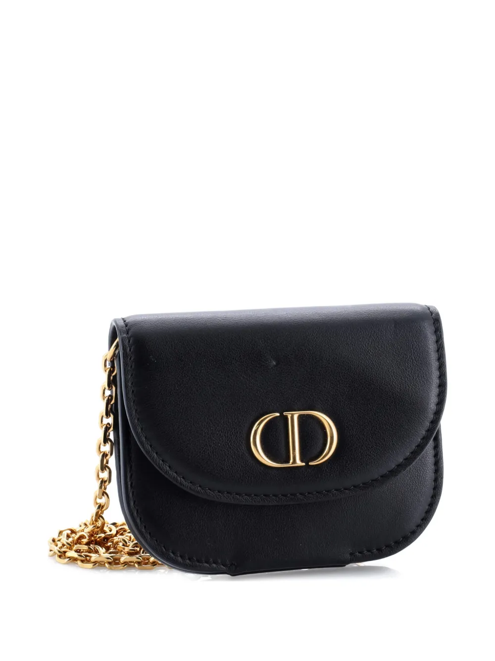Pre-owned Dior 30 Montaigne Removable Pouch Leather Belt Bag In Black