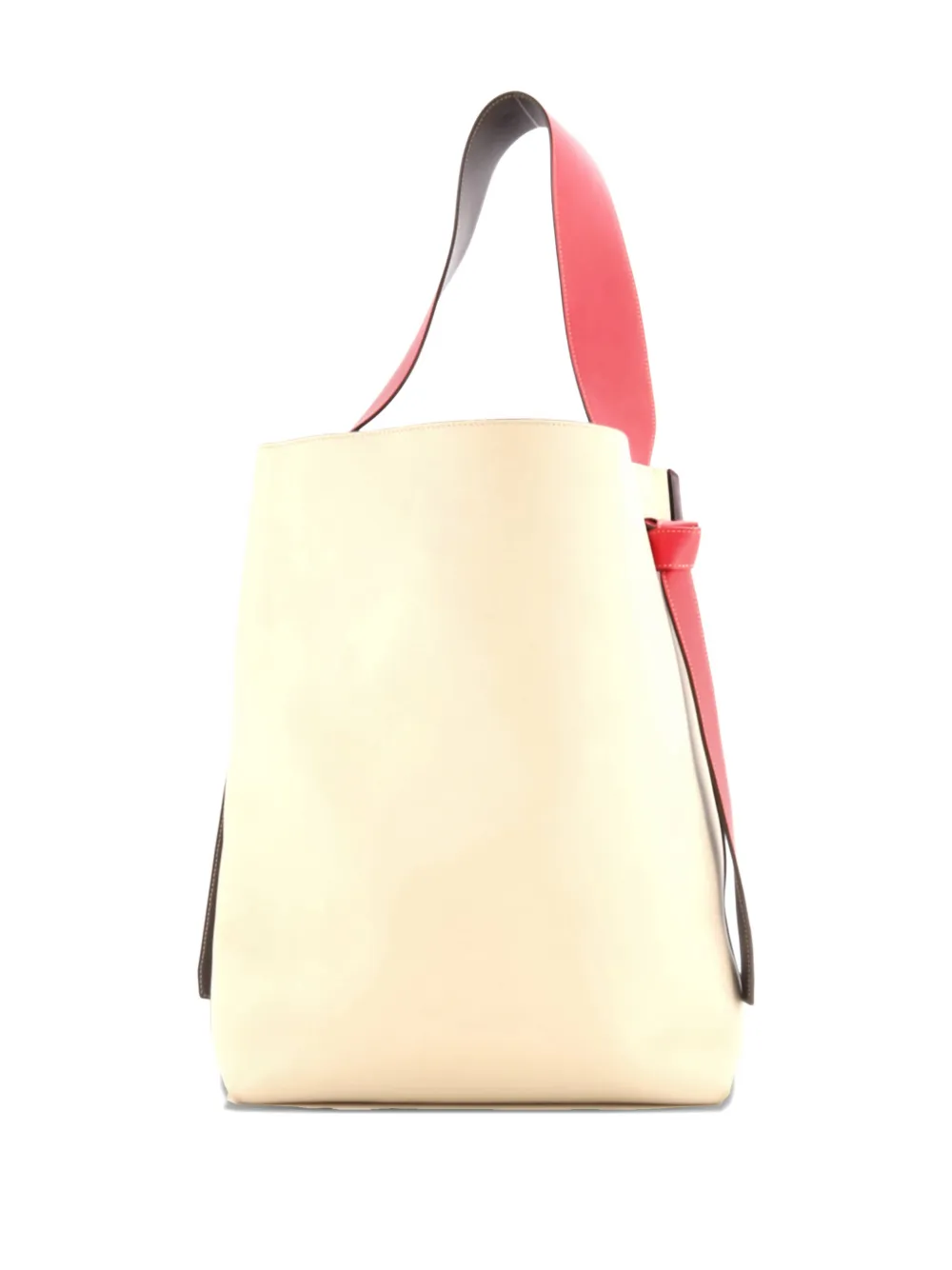 Pre-owned Celine Twisted Cabas Tote Calfskin Small Hobo Bag In Red