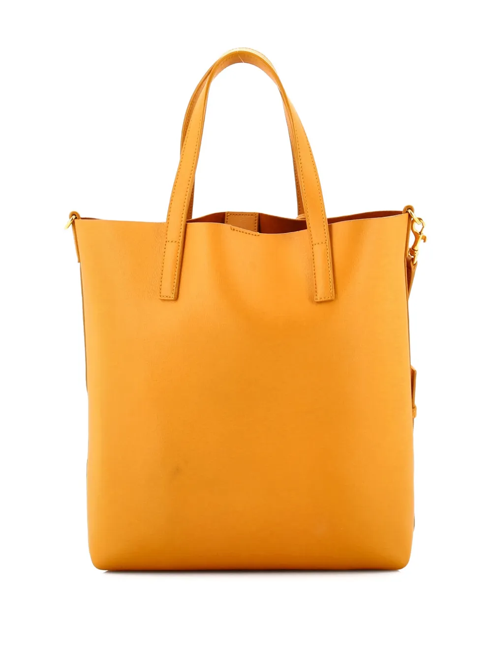 Pre-owned Saint Laurent Shopper Leather Toy Tote Bag In Orange