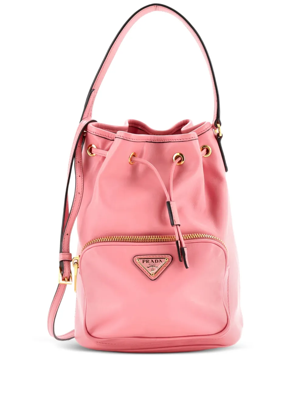 Prada Pre-Owned Drawstring Pocket Soft Calf Small bucket bag - Rosa