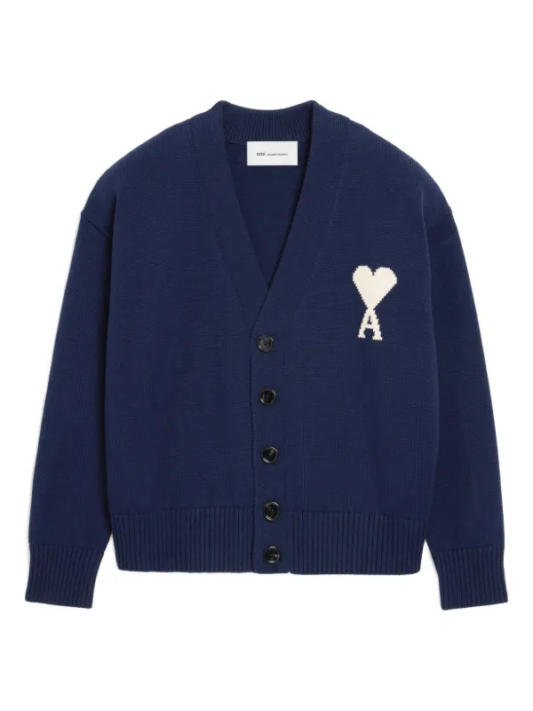 AMI Paris Vネック カーディガン | ブルー | FARFETCH JP