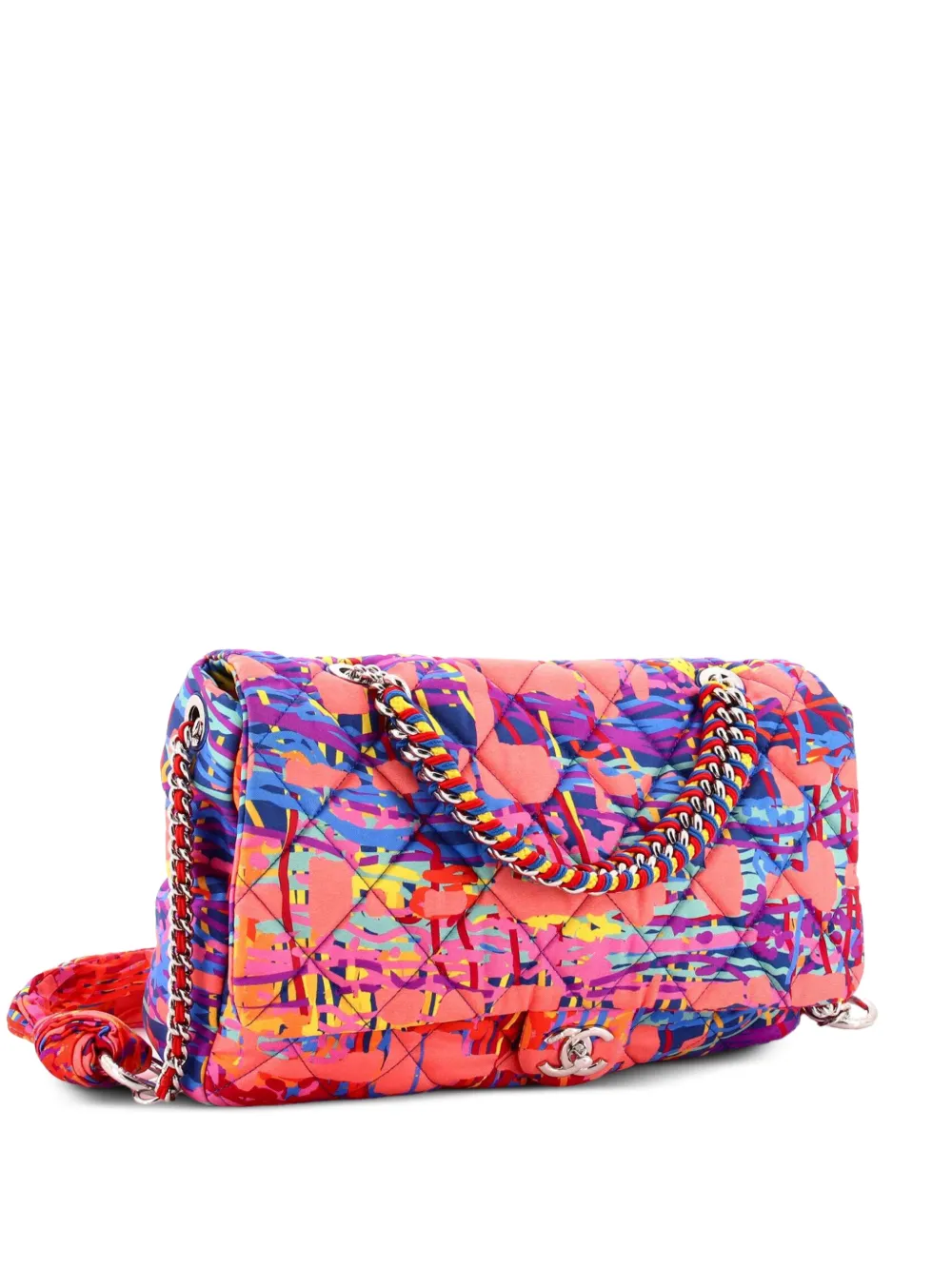 CHANEL Pre-Owned Chain Flap Bag Quilted Printed Foulard Medium shoulder bag - Multicolore