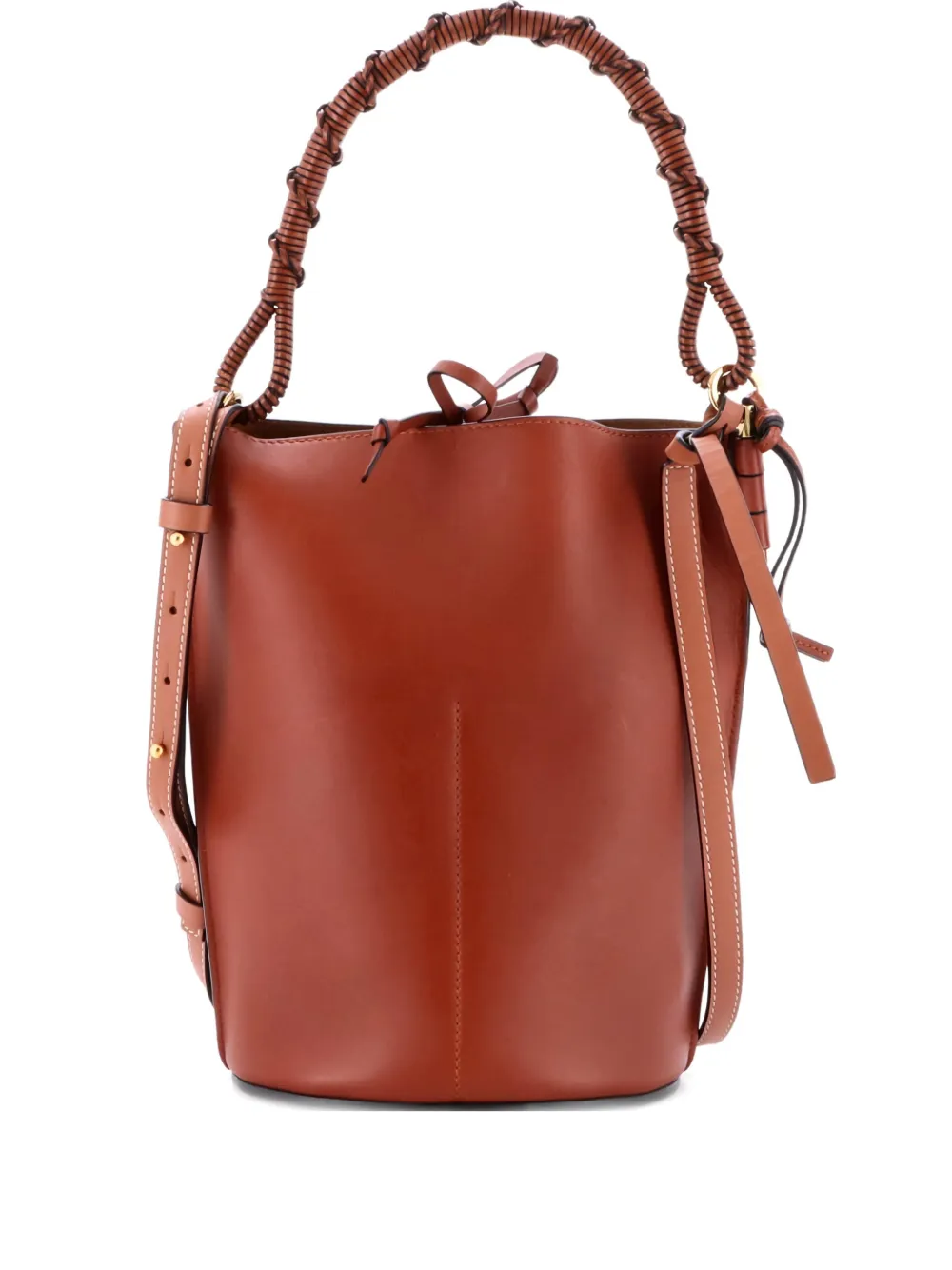 Pre-owned Loewe Gate Top Handle Leather Medium Bucket Bag In Brown