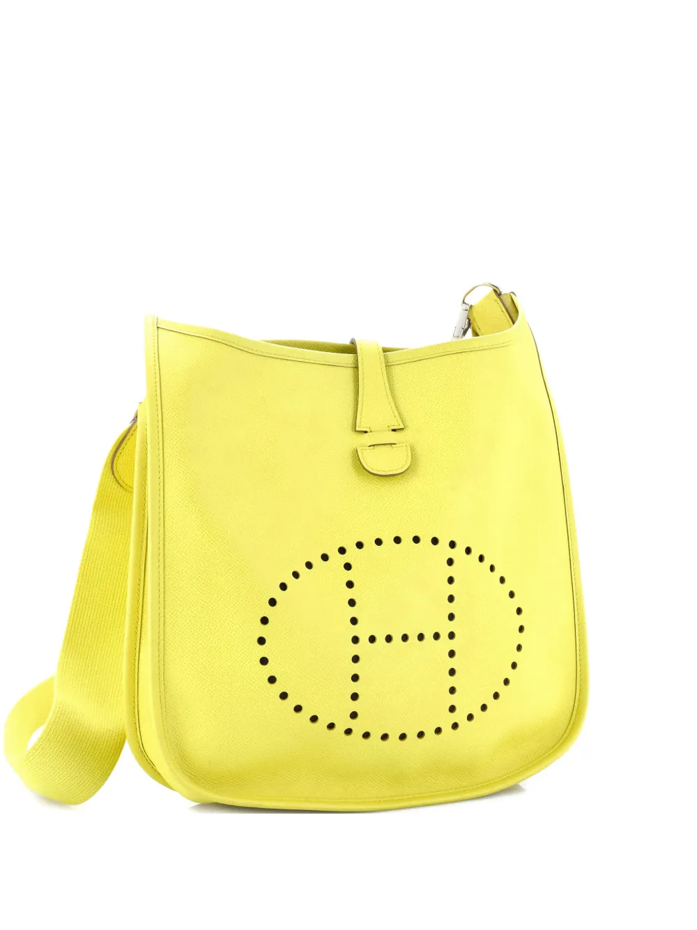 Pre-owned Hermes Evelyne Bag Gen Iii Epsom Pm Crossbody Bag In Yellow