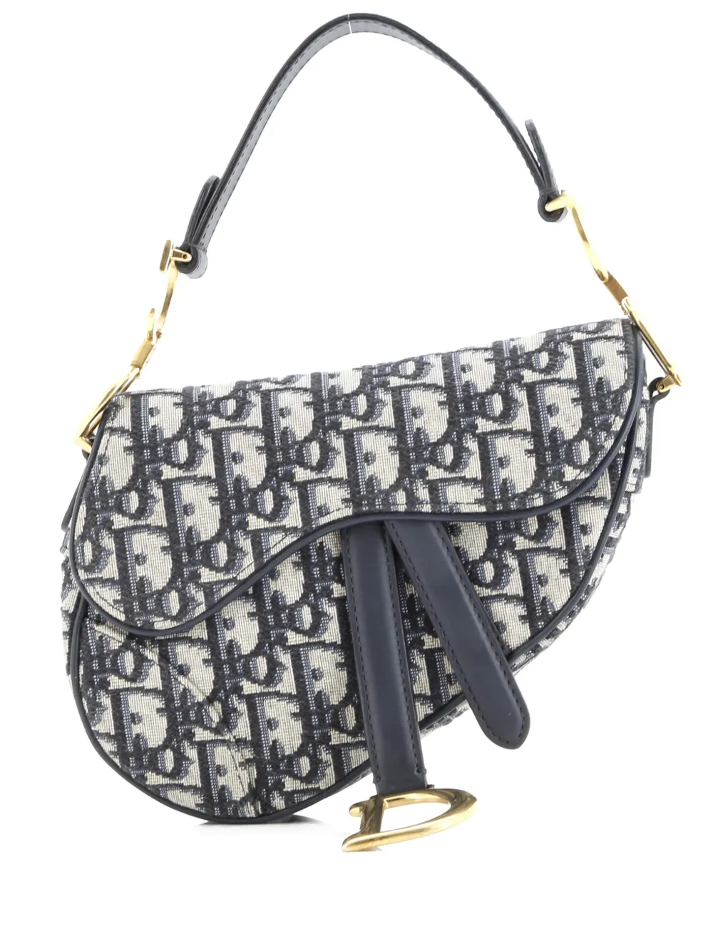 Christian Dior Pre-Owned Saddle Handbag Oblique Canvas Mini shoulder bag - Blu