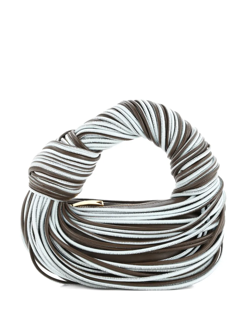 Pre-owned Bottega Veneta Bv Jodie Tubular Leather Mini Hobo Bag In Blue