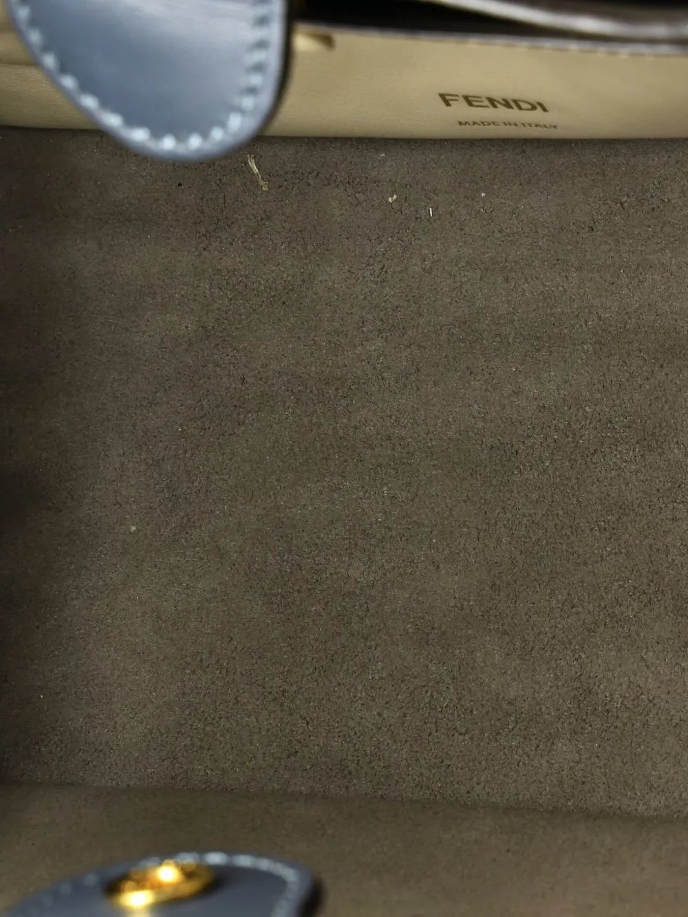 Pre-owned Fendi Flip Leather Small Tote Bag In Blue