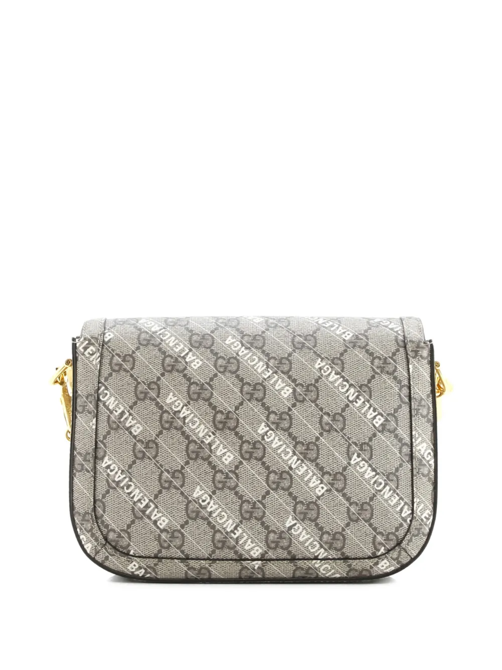  Gucci Pre-owned X Balenciaga The Hacker Project Horsebit 1955 Gg Coated Canvas Mini Shoulder Bag - Marrón 