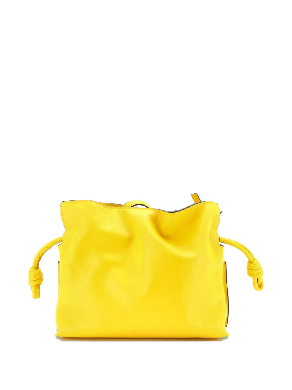 Pre-owned Loewe Flamenco Knot Clutch Leather Mini Crossbody Bag In Yellow