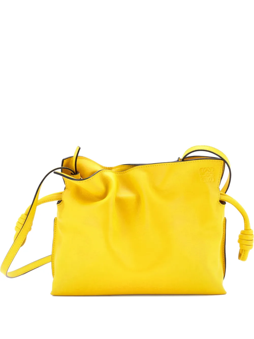 Loewe Pre-Owned Flamenco Knot Clutch Leather Mini crossbody bag - Giallo
