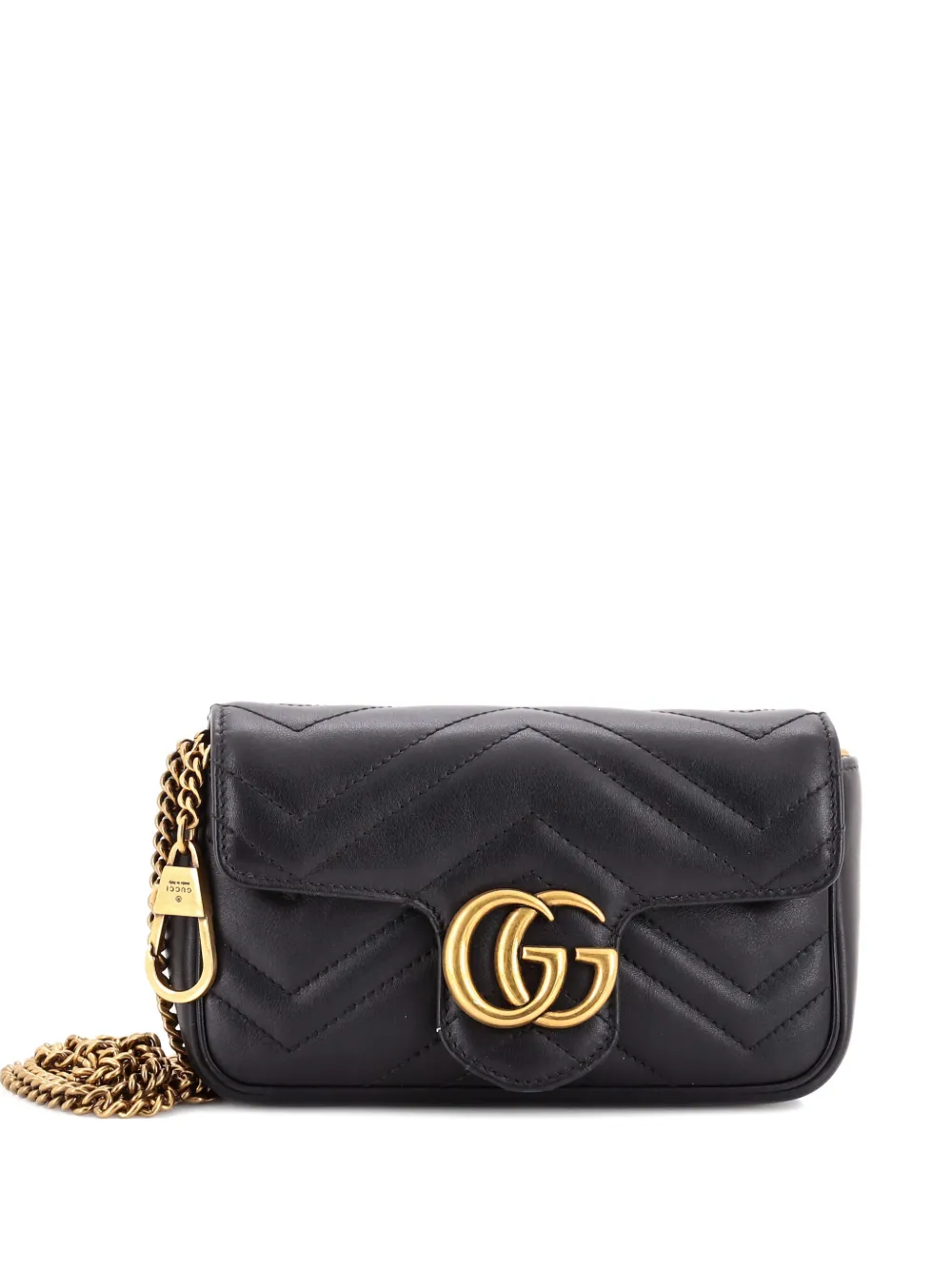 Gucci Pre-Owned GG Marmont Flap Bag Matelasse Leather Super Mini crossbody bag - Nero