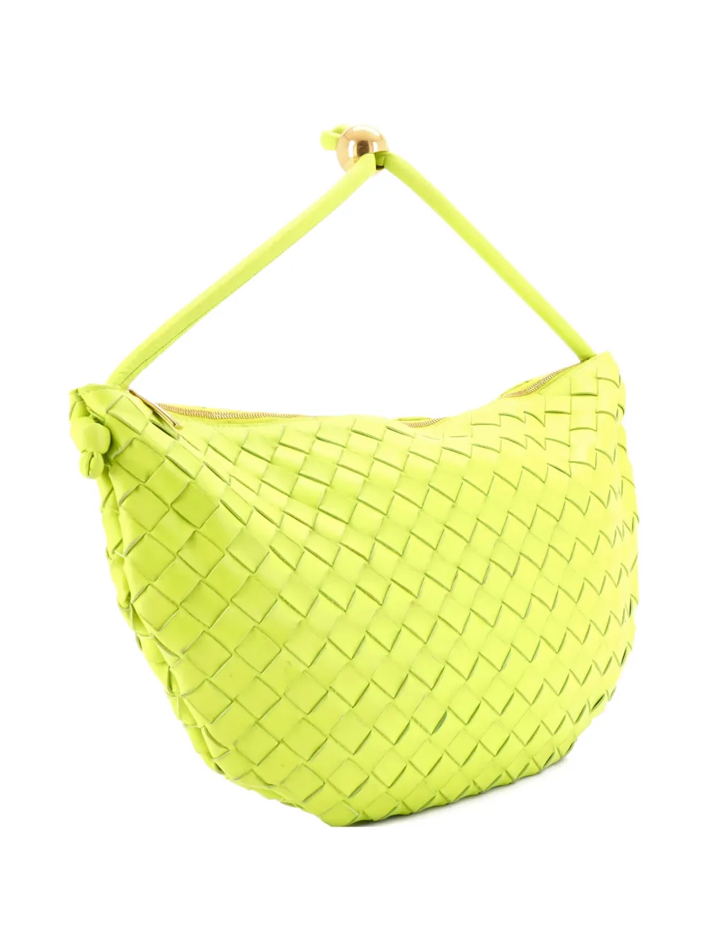 Pre-owned Bottega Veneta Turn Pouch Intrecciato Nappa Medium Hobo Bag In Green