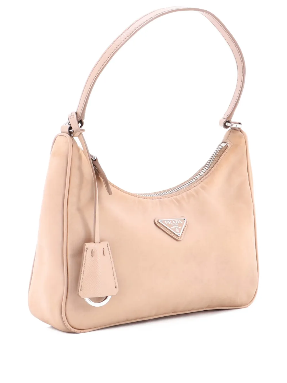 Prada Pre-Owned Re-Edition 2005 Tessuto with Saffiano Leather Mini hobo bag | Neutrals | Image 1
