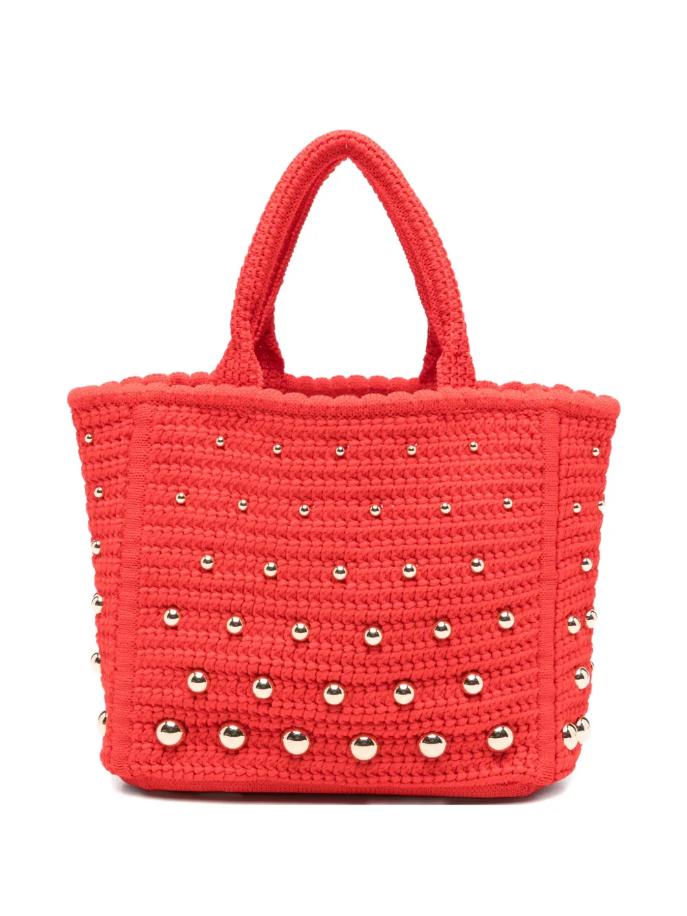 SANDRO stud-embellished tote bag - Rosso