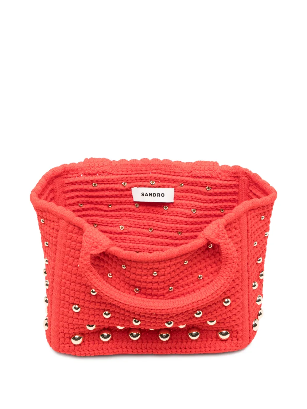 SANDRO Shopper verfraaid met studs Rood