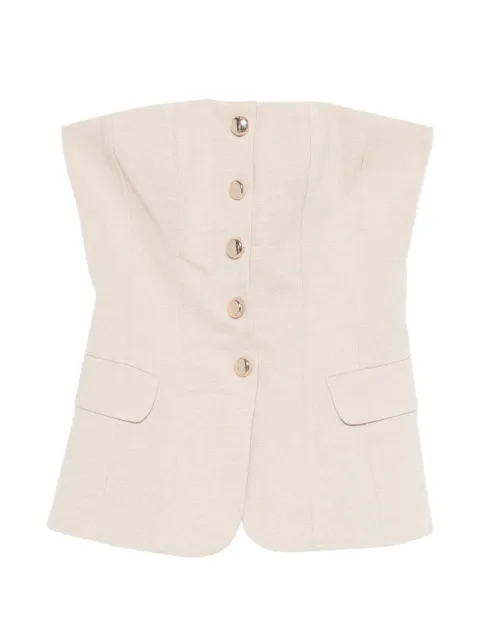 Maje top con bolsillos y solapa