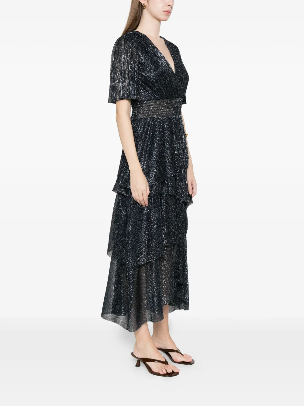  Maje V-neck Midi Dress - Blue 
