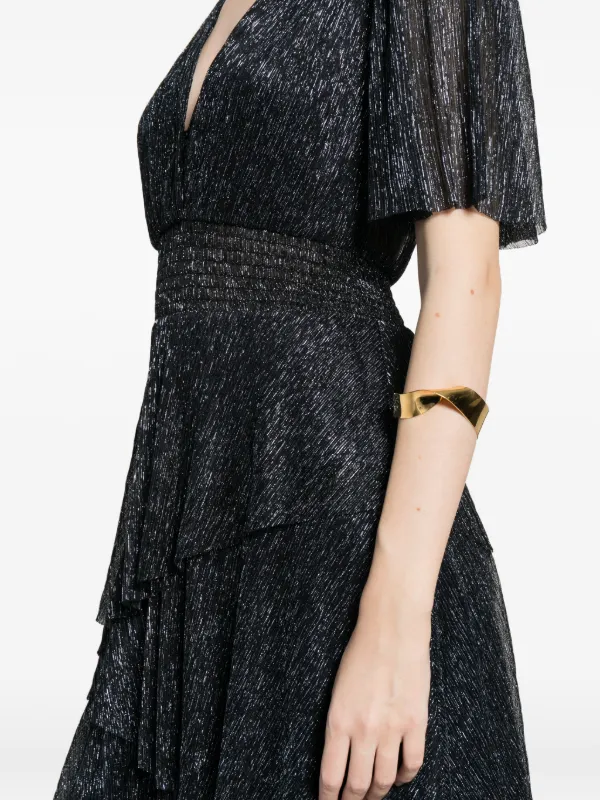 maje long metallic dress Long metallic dress