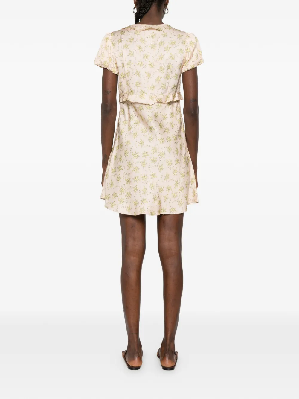 SANDRO Mini-jurk met ruches en bloemenprint Roze
