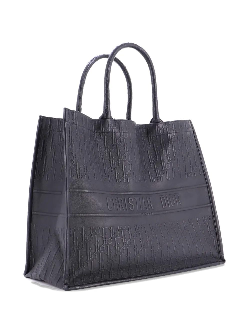 Christian Dior Pre-Owned Book Oblique Embossed Calfskin Large tote bag - Nero
