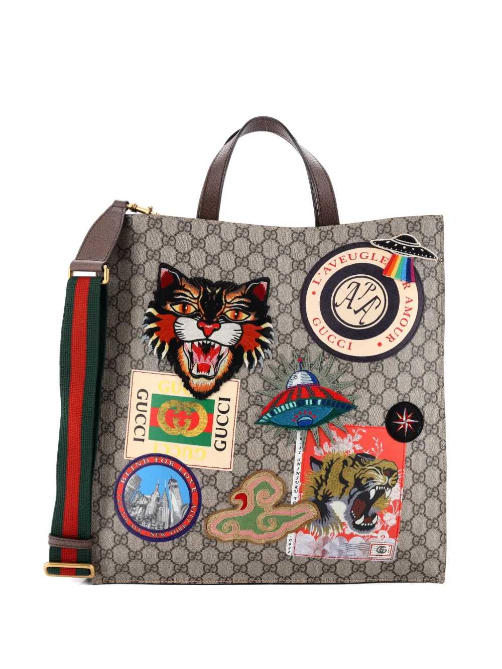 Gucci Pre-Owned Courrier Convertible Soft Open GG Coated Canvas with Applique North South tote bag | marrón | Image 1