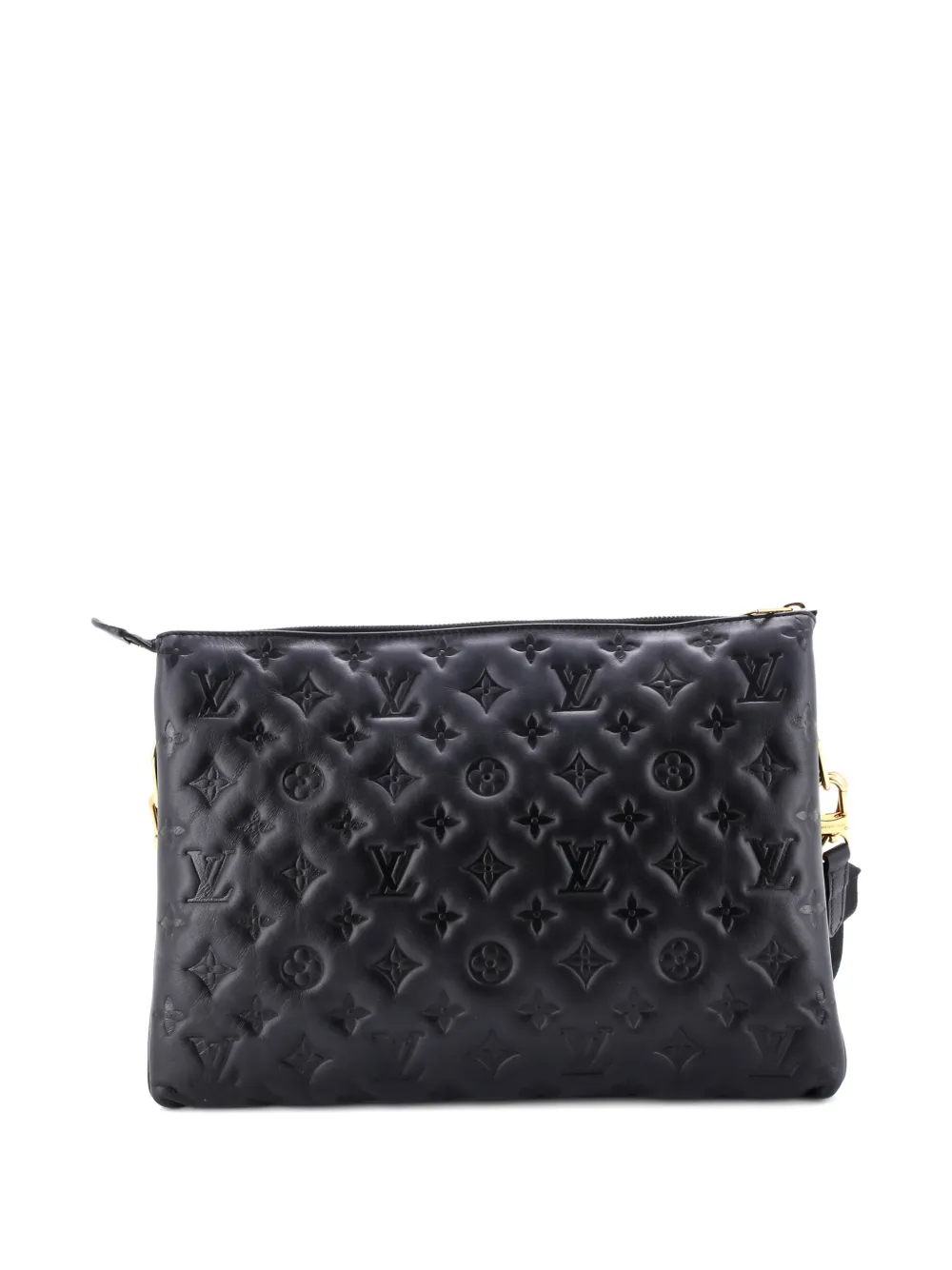 Pre-owned Louis Vuitton Coussin Bag Monogram Embossed Lambskin Mm Crossbody Bag In Black