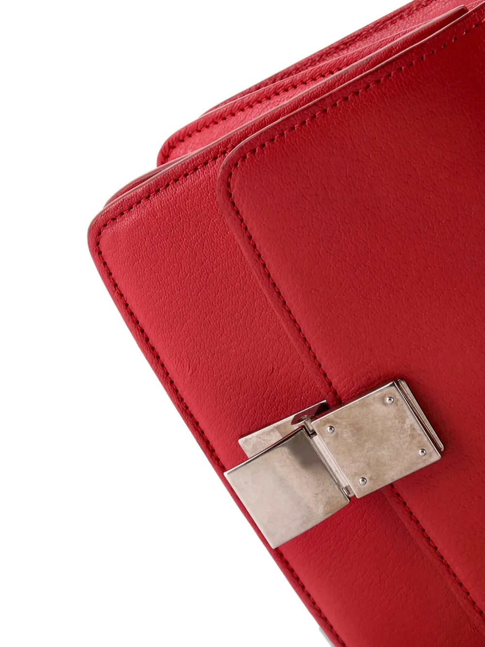 Pre-owned Celine Classic Box Bag Grainy Leather Small Crossbody Bag In Red