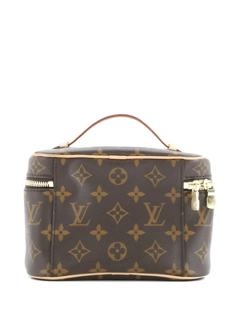 Pre-owned Louis Vuitton Nice Vanity Case Monogram Canvas Mini Pouch In Brown