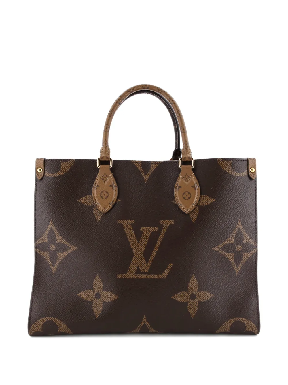 Pre-owned Louis Vuitton Onthego Reverse Monogram Giant Mm Tote Bag In Brown