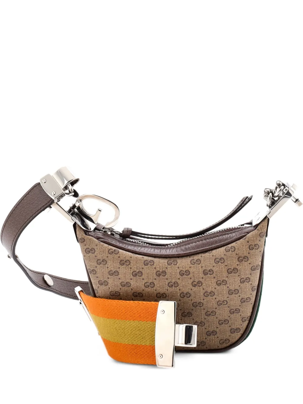 Gucci Pre-Owned Attache Shoulder Bag Micro GG Coated Canvas Mini hobo bag - Marrone