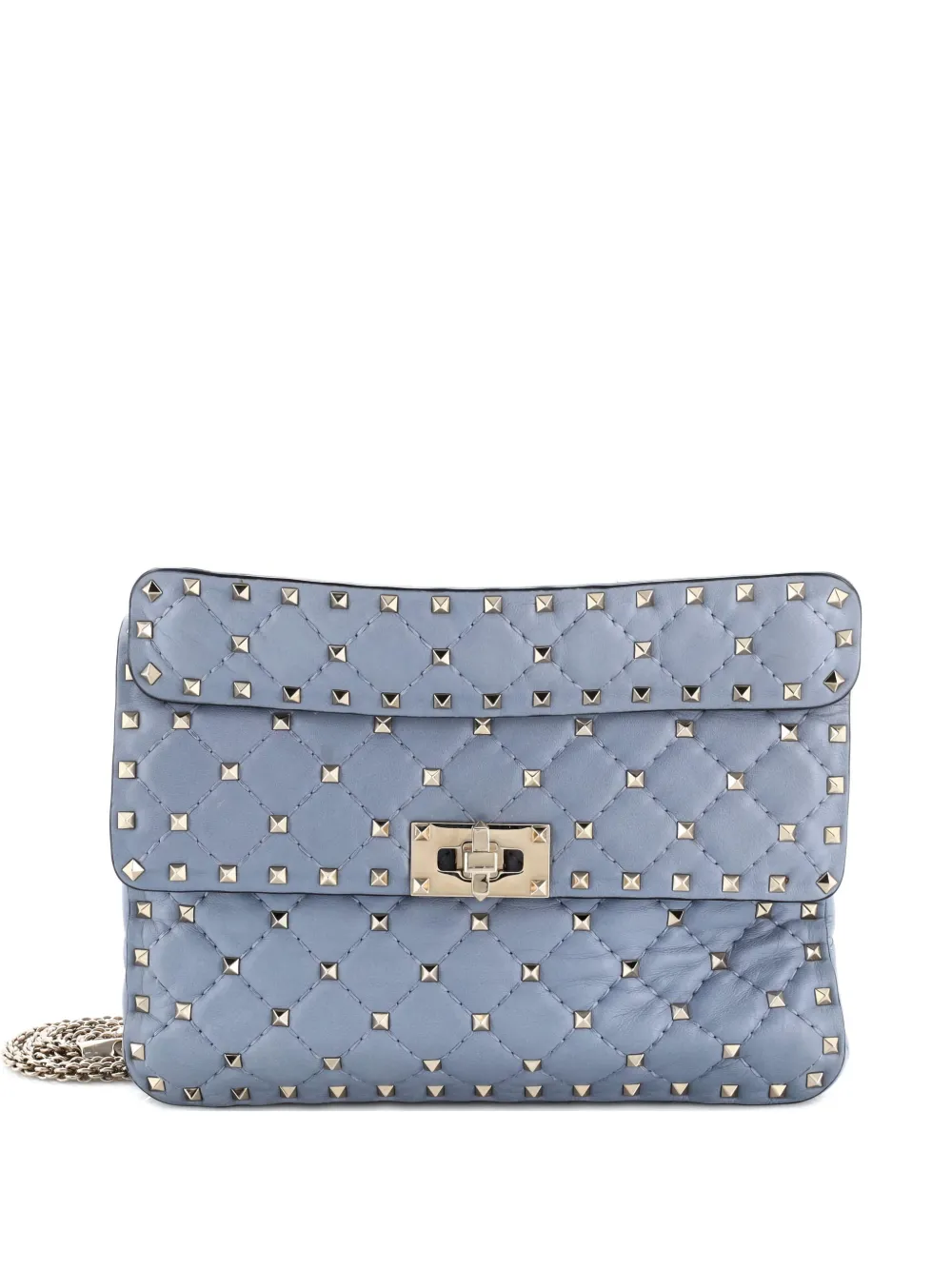 Valentino Garavani Pre-Owned Rockstud Spike.Up Flap Bag Quilted Leather Medium shoulder bag - Blu