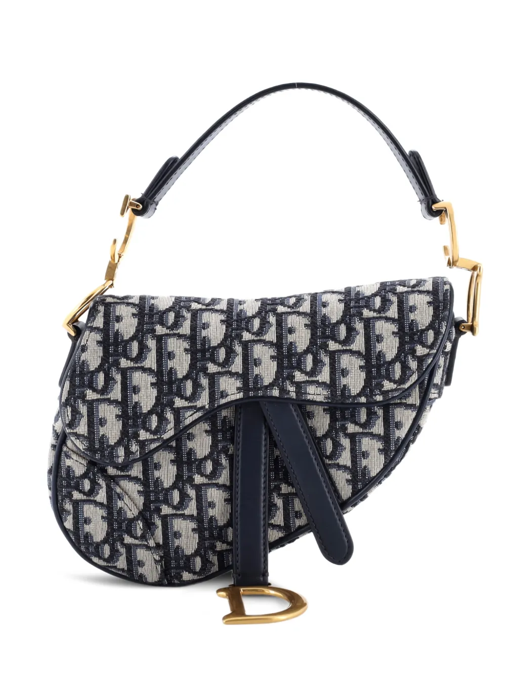 Christian Dior Pre-Owned Saddle Handbag Oblique Canvas Mini shoulder bag - Blu