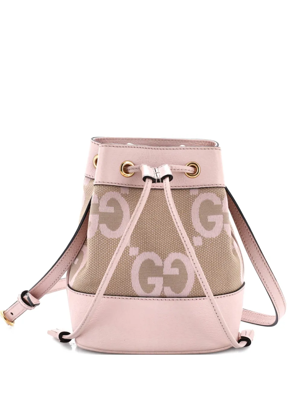 Gucci Pre-Owned Ophidia Jumbo GG Canvas with Leather Mini bucket bag - Toni neutri
