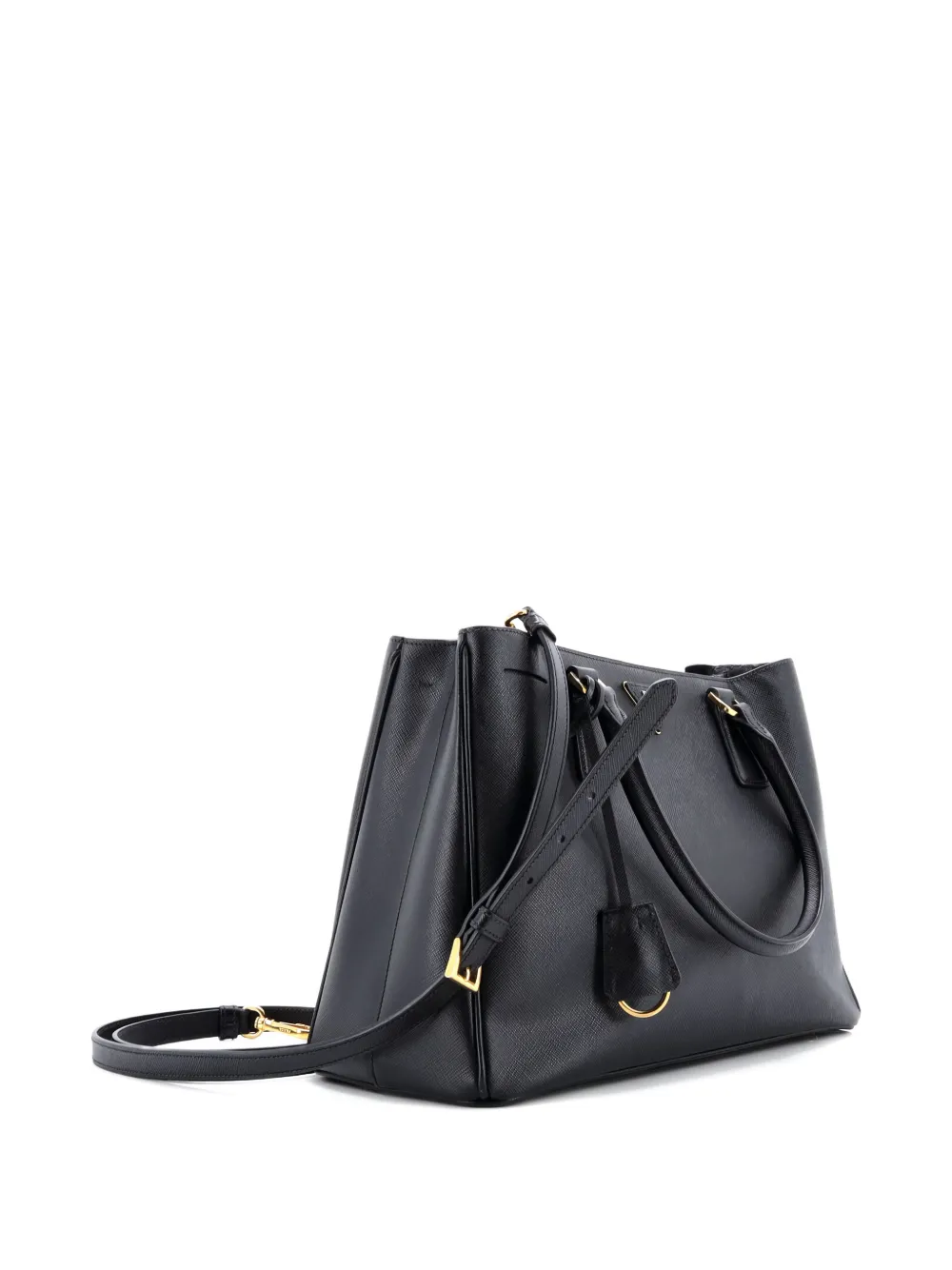 PRADA Pre-owned Gardener's Saffiano Leather Medium Tote Bag In Black