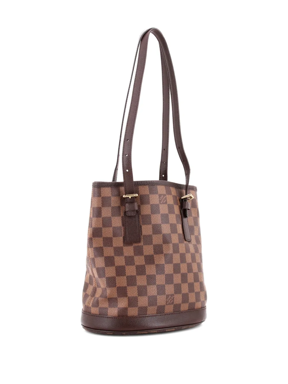 Pre-owned Louis Vuitton Marais Damier Bucket Bag In Brown