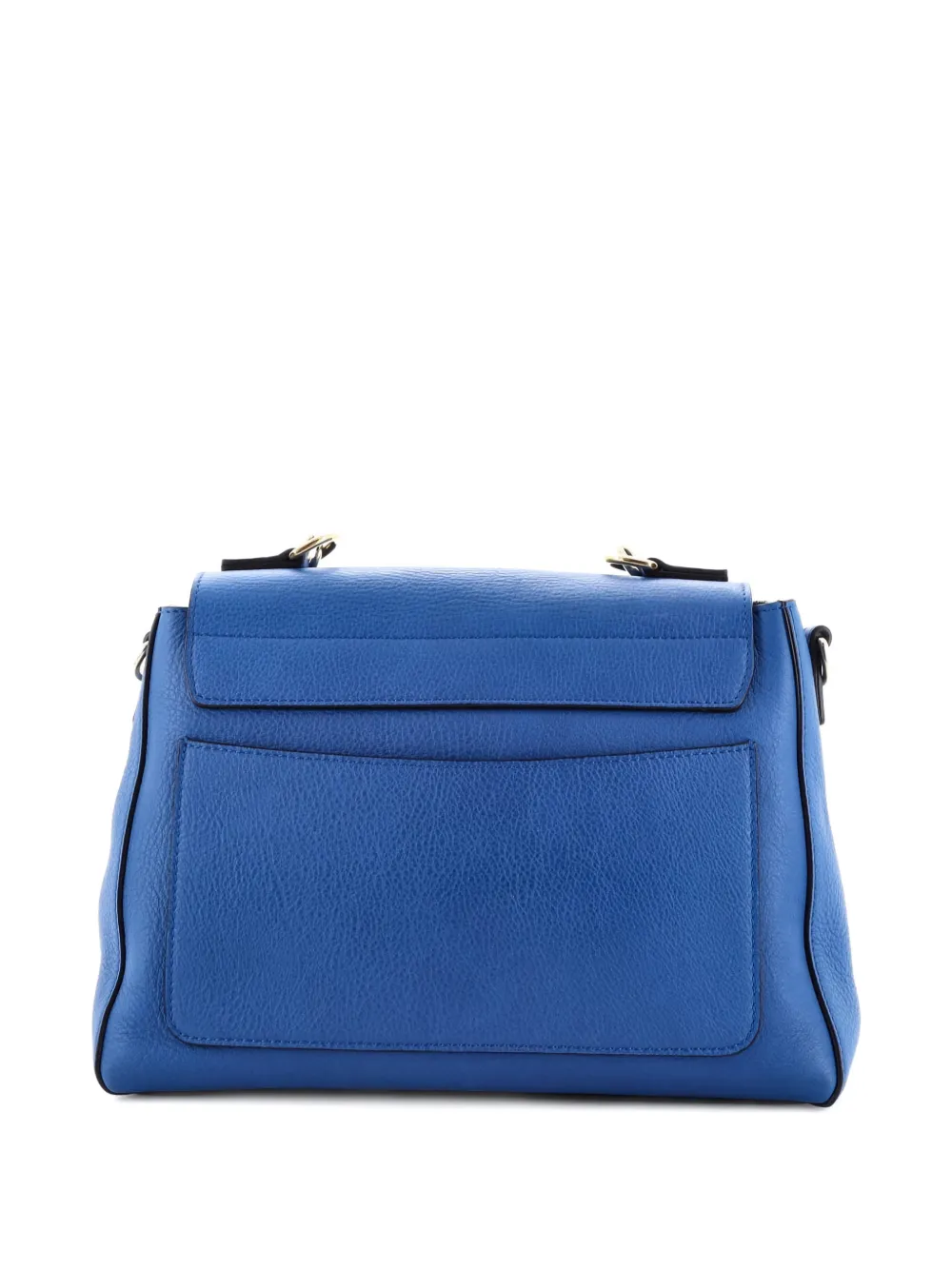 Pre-owned Chloé Faye Day Bag Leather Small Satchel In Blue