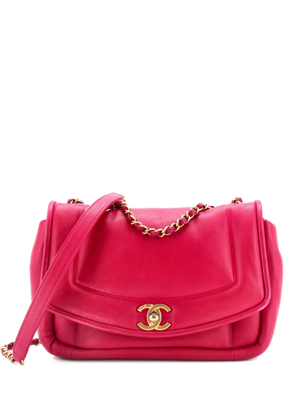 Pre-owned Chanel Puffy Flap Bag Lambskin Small Shoulder Bag In Pink