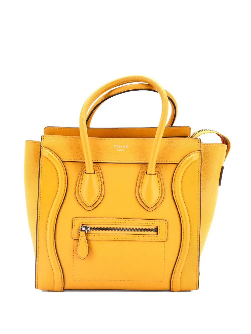 Celine Pre-Owned Luggage Bag Grainy Leather Micro tote bag - Giallo